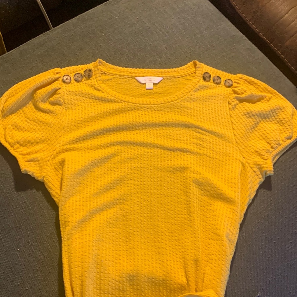 Yellow, dress, with a tie belt